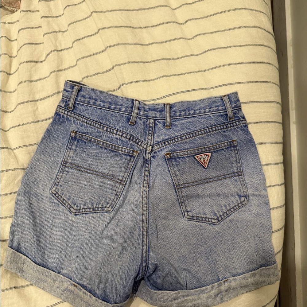Guess Blue Jean Shorts High-Waisted Vintage Style